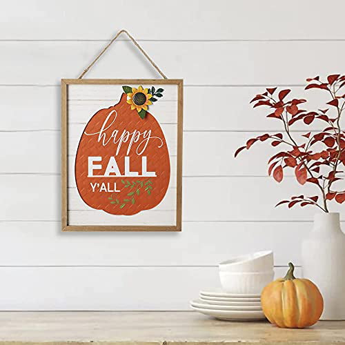 Happy Fall Yall  Autumn Halloween decor rustic country wooden sign